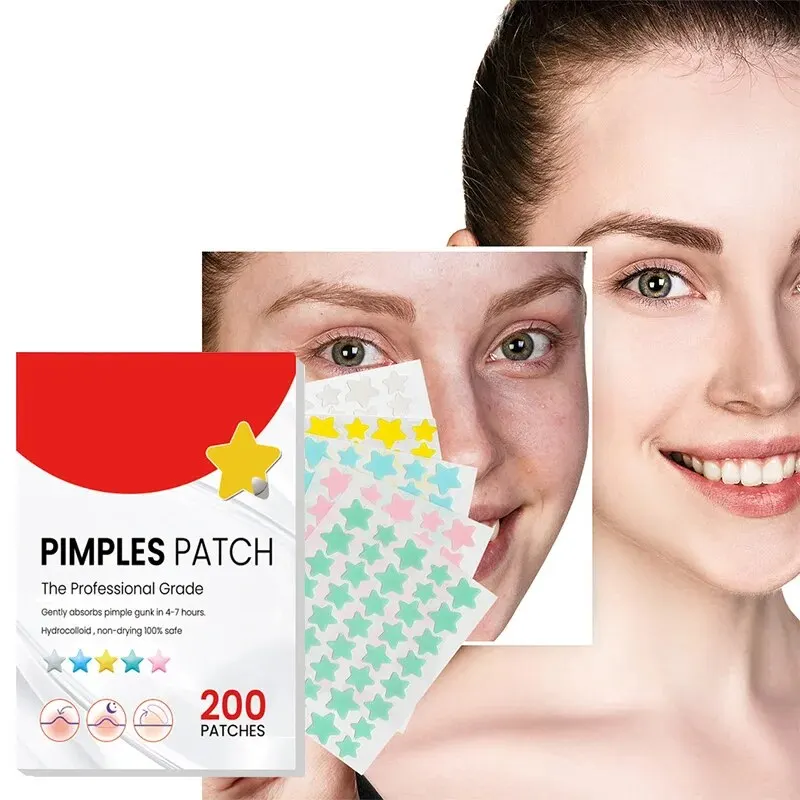 Before and after results using acne pimple patches